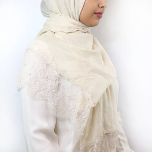 Natural - Lace & Pearl Cotton Viscose