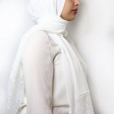 Blanc - Chiffon with Lace Edge