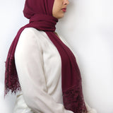 Bordeaux - Chiffon with Lace Edge