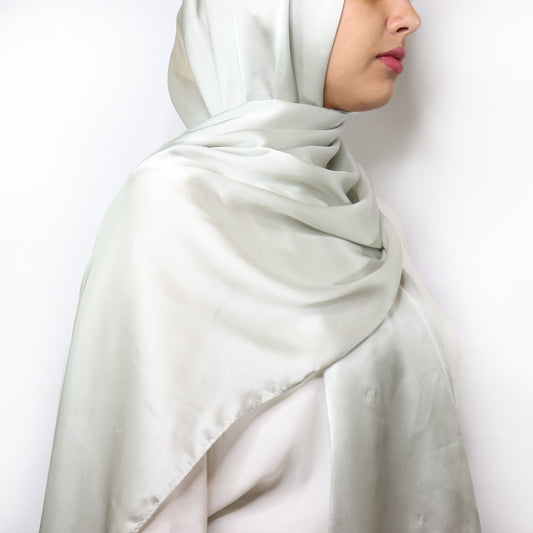 Silk Satin Hijab - Silver