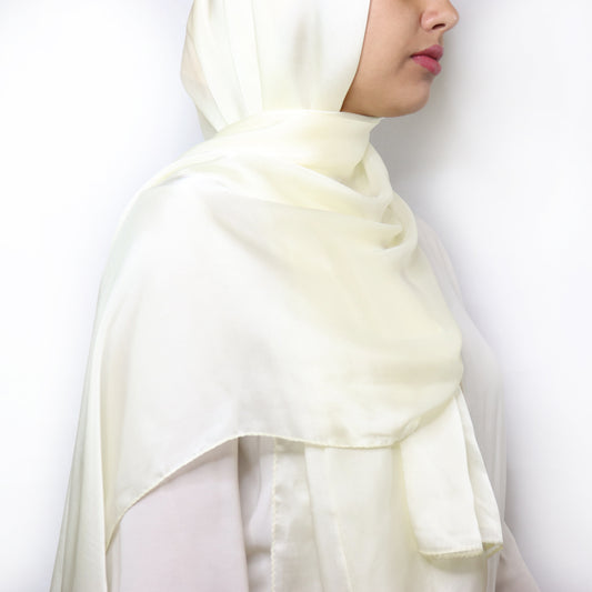 Cream Silk Satin Hijab | Luxurious & Soft Women's Hijabs