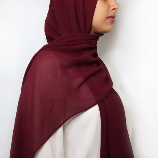 Burgundy Premium Chiffon Hijab | Elegant & Versatile Hijabs