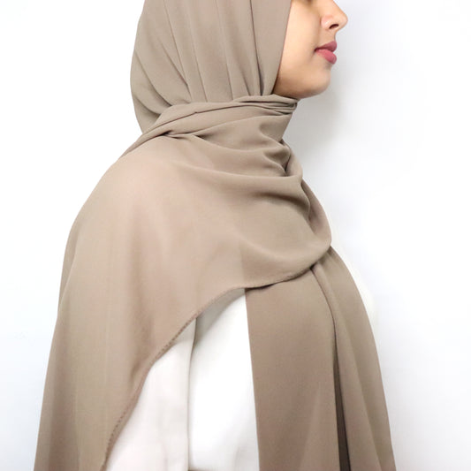 Premium Chiffon Hijab - Taupe