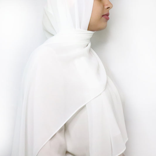 Premium Chiffon Hijab - White