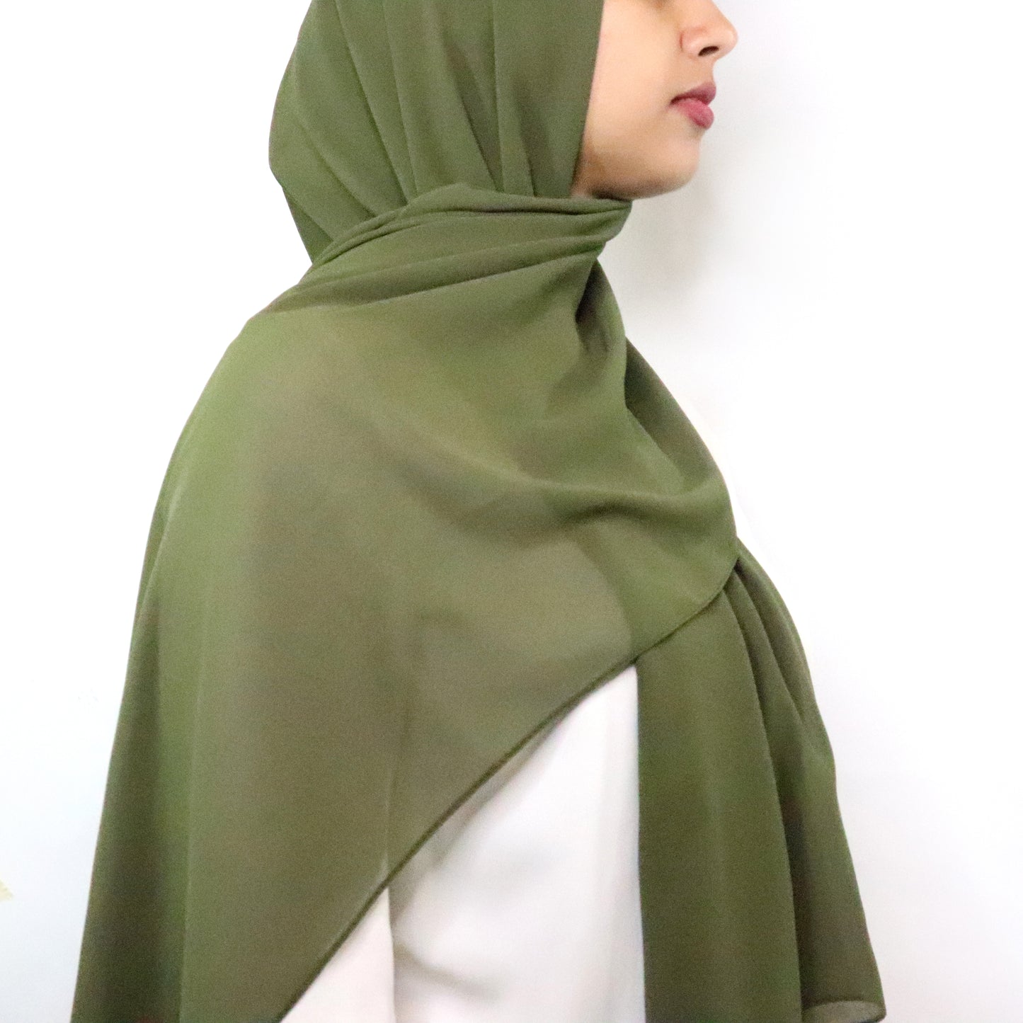 Premium Chiffon Hijab - Olive