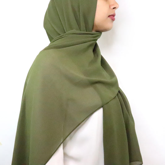Premium Chiffon Hijab - Olive
