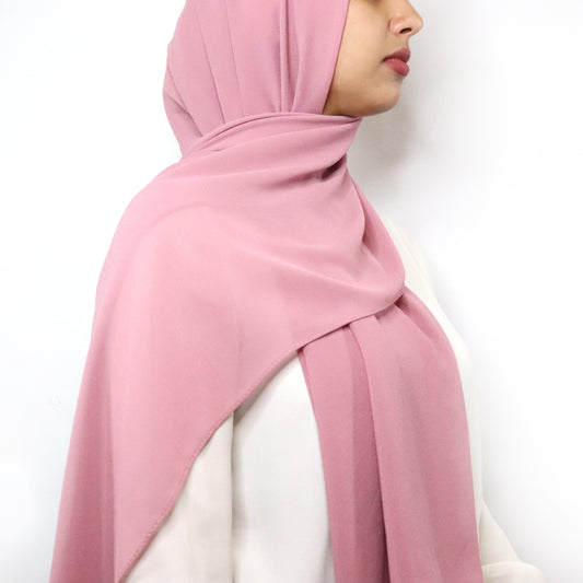 Dusty Pink Premium Chiffon Hijab | Soft & Breathable