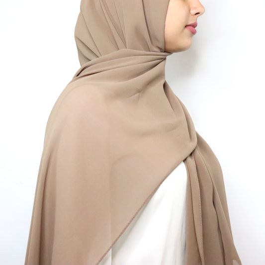 Premium Chiffon Hijab - Macchiato