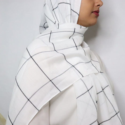 White - Grid Viscose