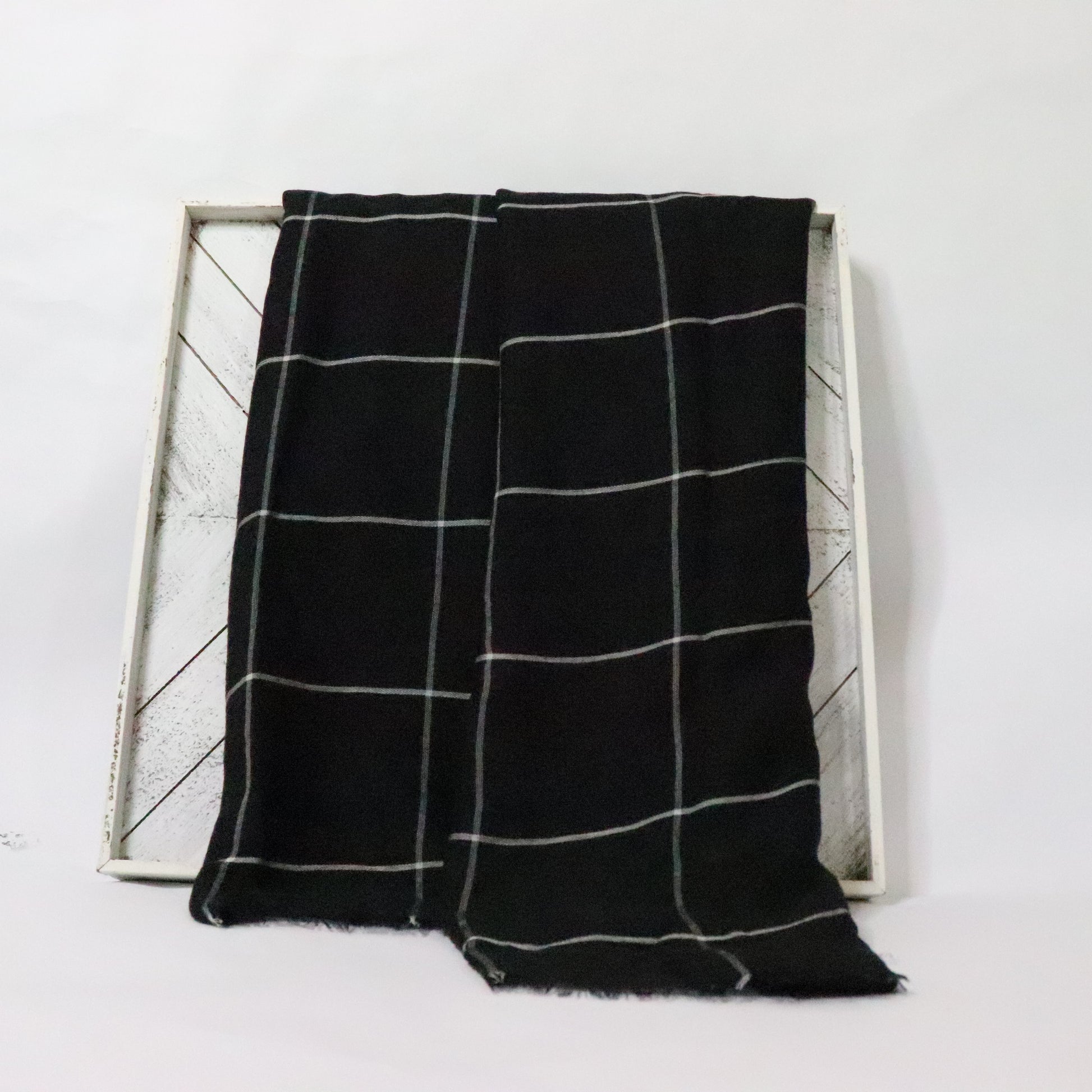Black Grid Print Viscose Hijab | Stylish Women's Hijabs

