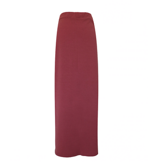 Ribbed Maxi Skirt - Dusty Mauve