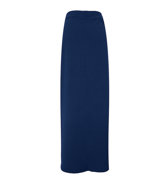 Ribbed Maxi Skirt - Navy Blue