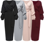 Puff Sleeve Modest Dress - Black