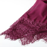 Bordeaux - Chiffon with Lace Edge