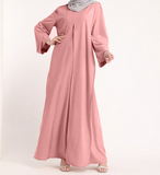 Belted plain dress - Pink