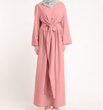 Belted plain dress - Pink