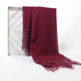 Bordeaux - Chiffon with Lace Edge