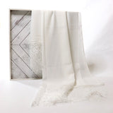 Blanc - Chiffon with Lace Edge