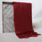 Burgendy - Lace & Pearl Cotton Viscose