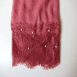Raspberry - Lace & Pearl Cotton Viscose