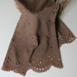 Taupe - Pearl Lasercut Chiffon